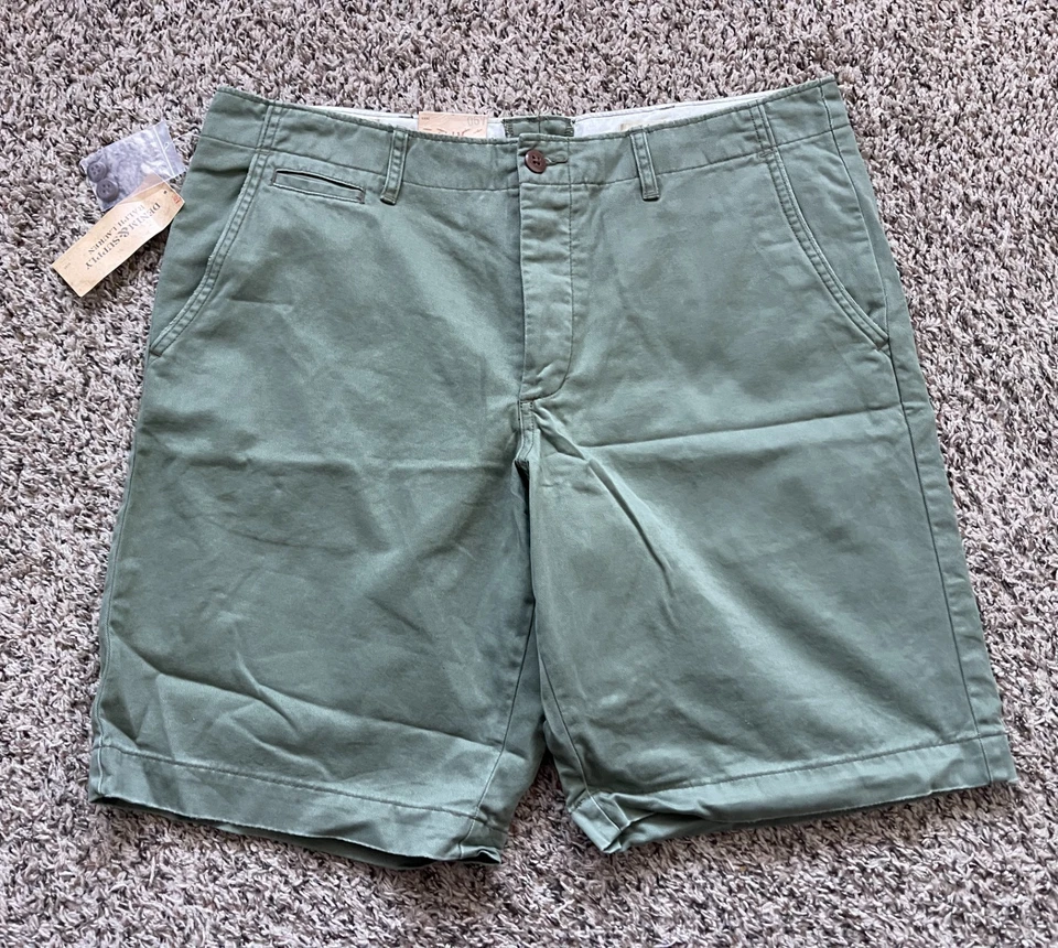 Denim Supply Ralph Lauren Shorts Mens 34 Green Slim 10" Chino Casual NEW - Image 1 of 4