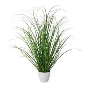 Kunstpflanze GRASBUSCH im Topf. Ca 50 cm. Künstliches Gras, Gräser TOPF WEISS. - Bild 1 von 1