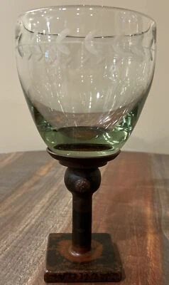 "Cáliz de vidrio de hierro artesanal Jan Barboglio cuenco 9 3/4""" Foto 1 de 4