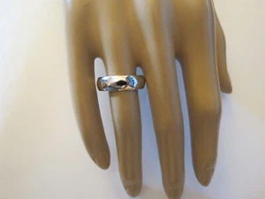 14k Mens Wedding Band Ring White Gold 5.47Grams Size 10 NWOT 6mm Wide NICE - Picture 1 of 9