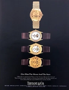 Orologio da uomo 1985 Concord Phases of the Moon foto Tiffany & Co. stampa vintage annuncio - Foto 1 di 1