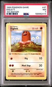 Juego Pokémon 47 1999 Diglett 1ª edición, PSA 7, casi nuevo - Imagen 1 de 3