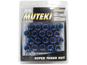 MUTEKI 20PCS WHEELS TUNER LUG NUTS (31886U/OPEN END/12X1.5/BLUE) ##