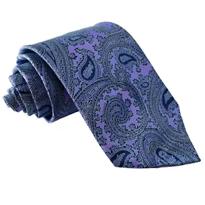 Ermenegildo Zegna Silk Necktie Purple Blue Paisley NWOT $150 - Picture 1 of 6