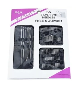 Set Of 55 Super Sharp And Strong Needles Plus 5 Big Eye Loop Needles Free Post🥰 - Picture 1 of 7