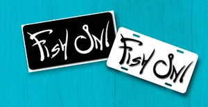 Fish On  Fishing Hook Aluminum License Plate - Fishing  Car Tag - Picture 1 of 4