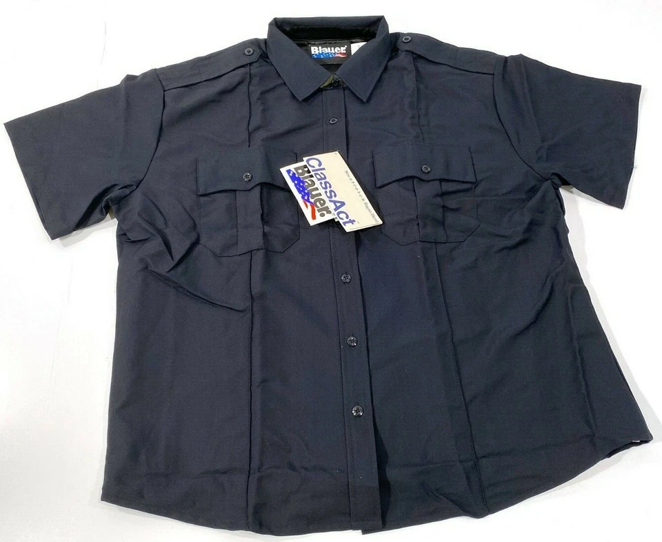 SIZE 42 REGULAR BLAUER WOMENS CLASSACT 8910W SHORT SLEEVE SHIRT DARK NAVY 42