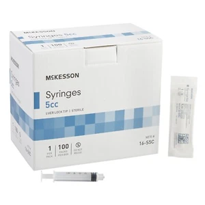 McKesson Syringes 5cc Luer Lock 16-S5C Pack of 20 Units - Picture 1 of 1