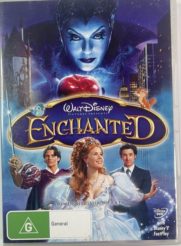 Enchanted 2007 DVD Walt Disney Fairytale Adventure Family Film Amy Adams PAL 4 - Image 1 of 4