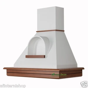 CL90-NBBnb52 Cappa STOCK cucina legno rustica 90 Noce biondo cono nicchia bianco - Foto 1 di 5