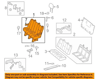 CHRYSLER OEM 07-09 Sprinter 2500 Rear Seat Components-Bench Seat 1JB571F7AA Foto 1 de 2