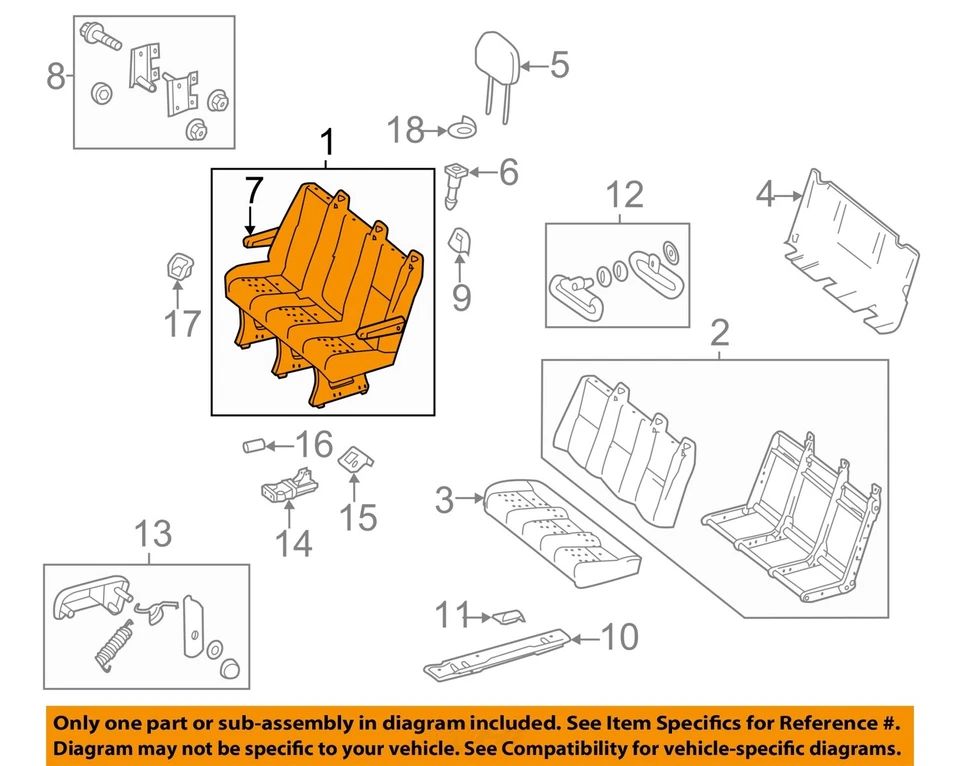 CHRYSLER OEM 07-09 Sprinter 2500 Rear Seat Components-Bench Seat 1JB571F7AA Foto 1 de 2