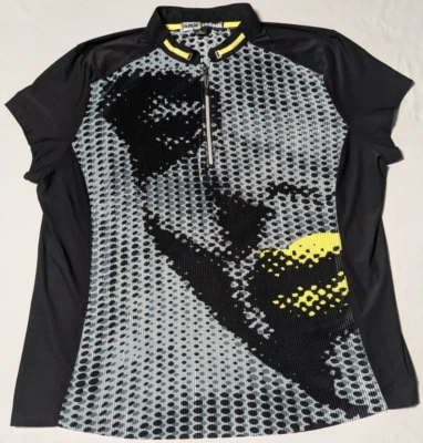 Camisa polo de golf Jamie Sadock arte abstracto cara-mujer 2XL USADA EN EXCELENTE ESTADO Foto 1 de 4