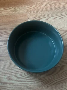 Green Ceramic Cat Dog Bowl Dish with Wood Stand No Spill Pet Food Water Feeder C - Picture 1 of 14