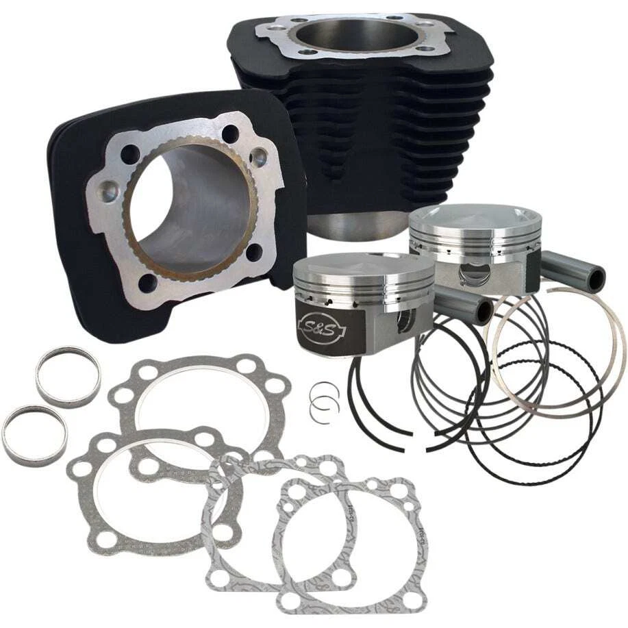 S&S 1250CC Wrinkle Black Cylinder Coversion Kit Flat Top 10:3:1 Harley XL 86-15 - Image 1 of 1