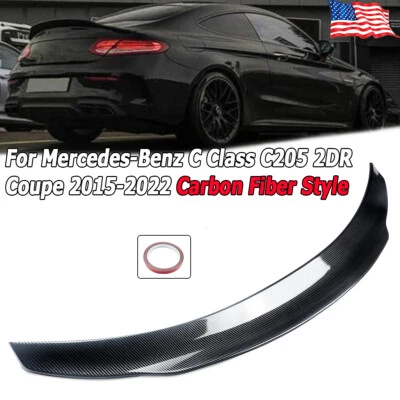 Alerón de maletero estilo fibra de carbono apto para Mercedes C205 cupé C200 C300 C43 C63 Foto 1 de 4