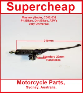 Brake Master Cylinder, FD-C002-032, Suitable for Pit Bikes, Dirt Bikes, ATV's. - Picture 1 of 4