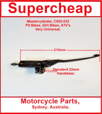 Brake Master Cylinder, FD-C002-032, Suitable for Pit Bikes, Dirt Bikes, ATV's. - image 1 of 4