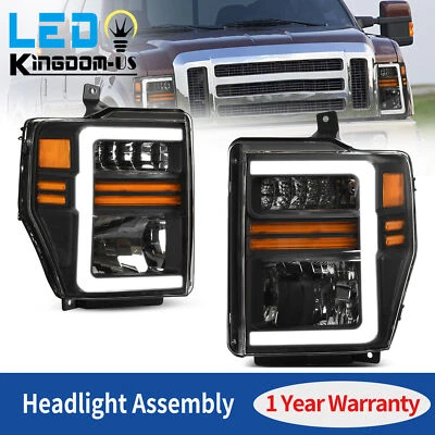 LED Sequential Headlights Assembly For 2008-2010 Ford F250 F350 F450 Super Duty - Image 1 of 4