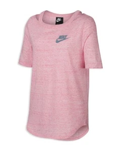 Nike Big Kid Girls' Heathered Cut-Out Tee - Pink/Ashen Slate - Picture 1 of 2