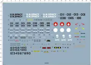 Calcomanía de tobogán acuático con marcas de modelo de nave espacial Macross VF-1A/S detallada escala 1/60 - Imagen 1 de 1
