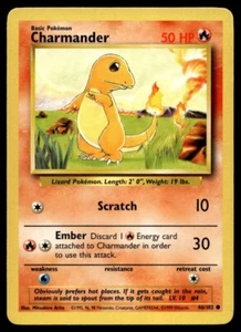 Charmander 46/102 Pokemon Car Base Set Common 50 HP Near Mint N33 - Picture 1 of 2