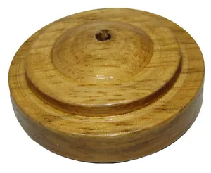 One Hole Wood Base For Desk Set Table Stick Flags Single Base - Picture 1 of 1