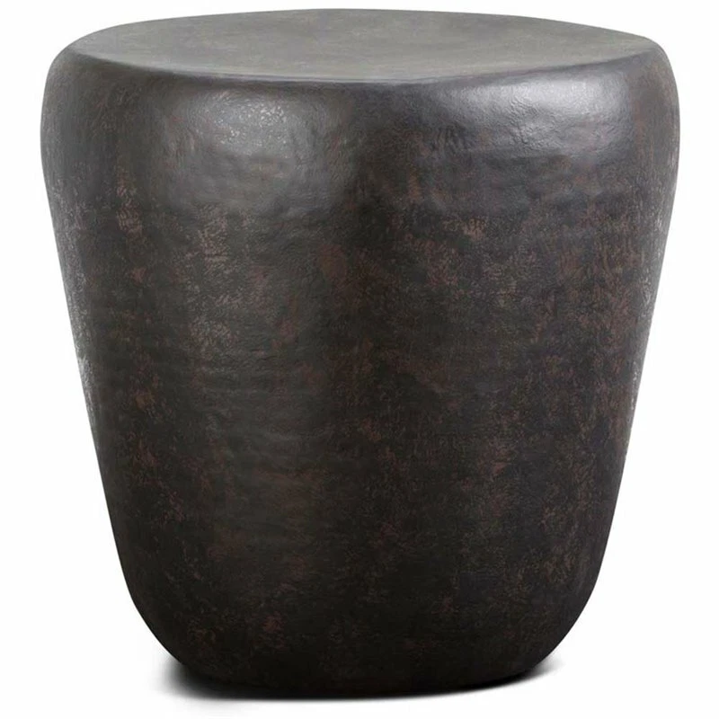 Simpli Home Garvy Metal Side Table in Rustic Bronze