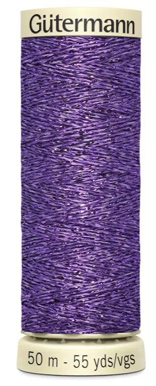 Gutermann Metallic effect Thread, 50m 55 yd - 571 Purple - Image 1 of 1