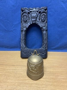Antique Asian Dragon Brass Gong Bell With Carved Ebony Temple - Picture 1 of 9
