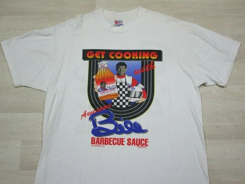 Vintage Bill Elliott T-Shirt XL 93' Awesome Barbecue Sauce "Get Cooking" Nascar Cover