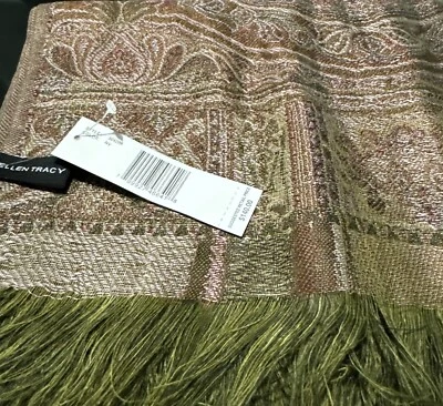 Bufanda Ellen Tracy Flecos Color 60% Lino 40% Seda Hermosos Colores Foto 1 de 4