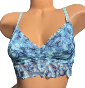 Victorias Secret PINK Unlined Underwire Lace Bralette Bra Medium Blue Mint New - Picture 1 of 6