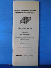 Chicago and North Western Transportation Company Employee Timetable #12 1992