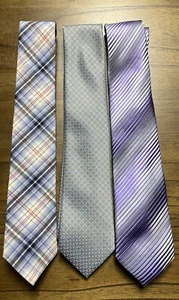 3er Set Designer Krawatten Hahn Michael Kors Uomo Venetto lila blau grau - Bild 1 von 6