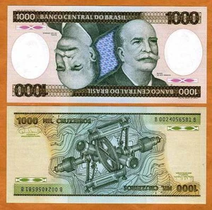 Brasilien, 1.000 (1000) Cruzeiros (1986), P-201d, UNC - Bild 1 von 1