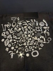 Large Lot Pewter Pieces For Jewelry Making 2 +lbs. Pendant Brooch Pins Crafting - Picture 1 of 7