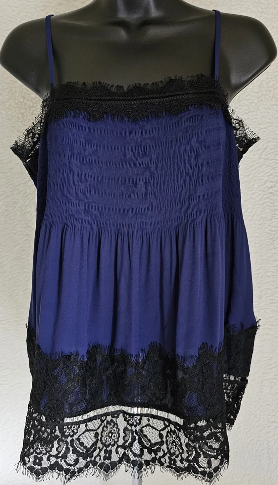 Camisa blusa Express para mujer talla M mediana azul negra Foto 1 de 4