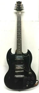 Vintage Silvertone BLACK GUITAR With Soft Back - Foto 1 di 12