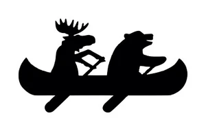 Canoe Moose Bear Decal #1 2.5"x4.5" Choose Color - Picture 1 of 2