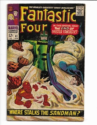 Fantastic Four 61 Marvel Comics 1966 VG+ 4.5 Sandman Mr. Fantastic Thing - Image 1 of 2
