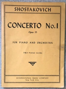 DMITRI SHOSTAKOVICH " CONCERTO NO. 1 FOR PIANO " 2-PIANO SCORE PB VG - Picture 1 of 1