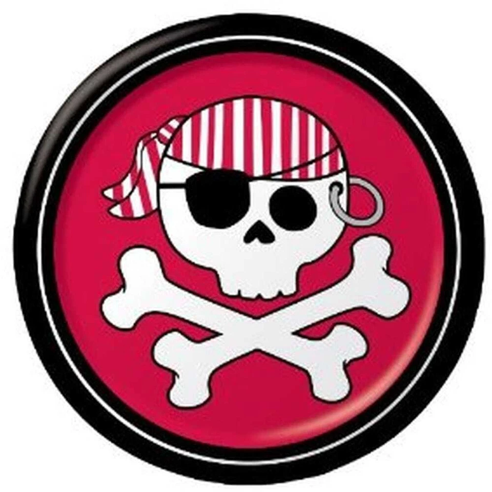 Pirate Parrty Plates 7" Red 8CT - Image 1 of 1