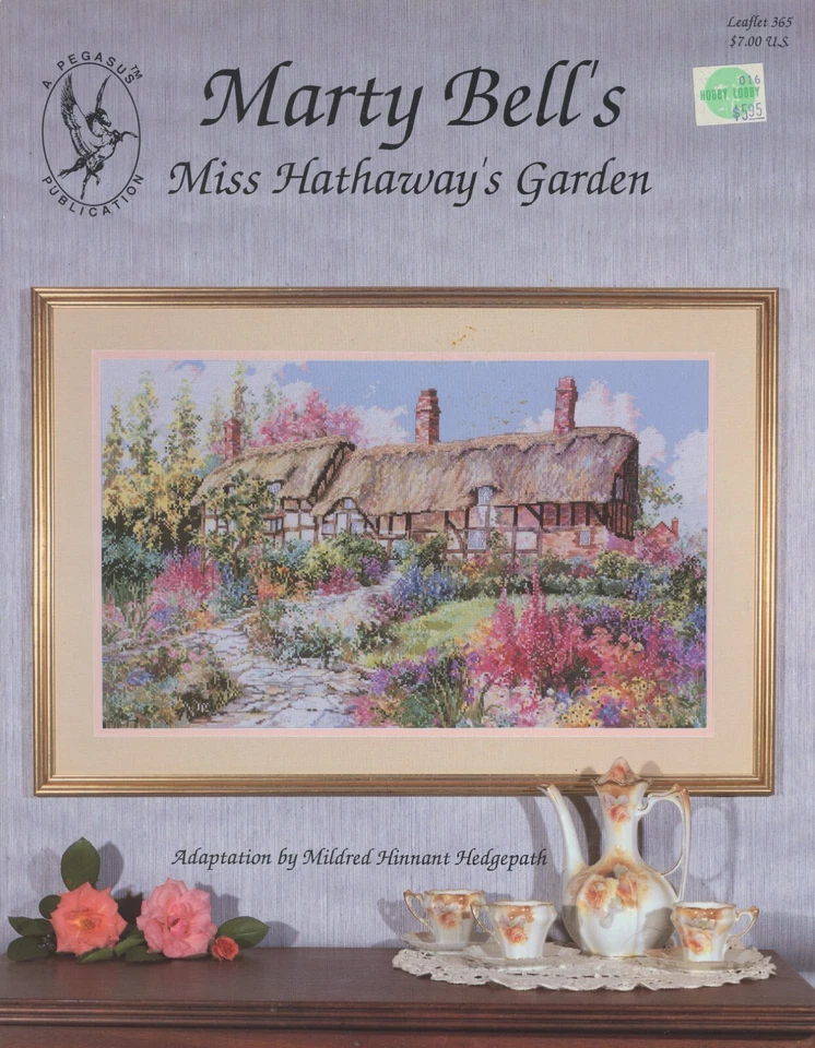 Marty Bell Miss Hathaway's Garden Pegasus Hedgepath Counted Cross Stitch Pattern - Image 1 of 1