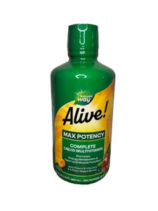 Natures Way Alive! Multivitamin Liquid Citrus Flavor 2 Pack Max Potency BB08/25 - Picture 1 of 5
