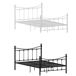 Metal Bed Double King Size Frame 4FT 4FT6 5FT Mattress Black White Paris - Picture 1 of 17