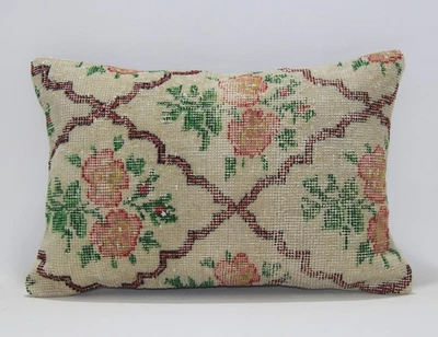 16"x24" 40x60 Hand Knotted Turkish Anatolian Vintage Pillow Cover Cushion Case - Image 1 of 4