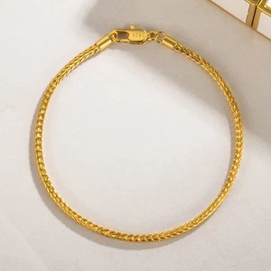 Gold Italian Style Fuchsschwanz Kette Armband 925 Sterling Silber Damenarmband - Bild 1 von 6