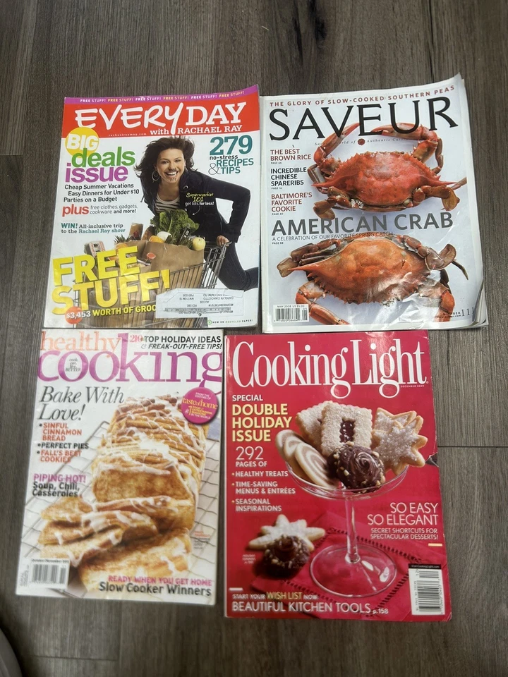 COOKING MAGAZINES LOT IF 4 RACHEL RAY SAVEUR COOKING LIGHT HEALTHY COOKING VG - Image 1 of 1