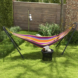 Outsunny Hammock Stand with Adjustable Chains & Hooks, Net Stand, Black - Picture 1 of 11